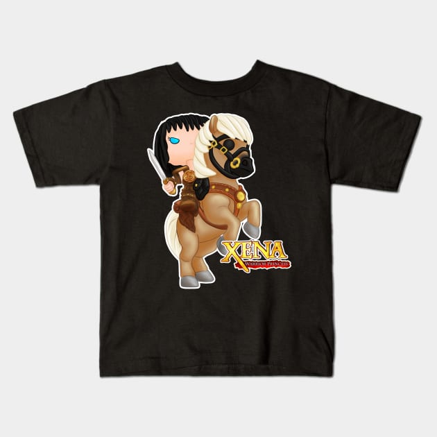 Xena on Argo Kids T-Shirt by DreamsOfPop